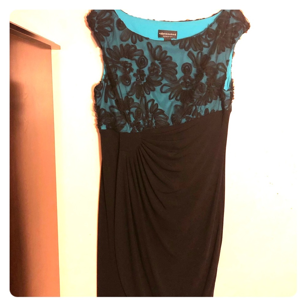 Black and Teal cocktail dress